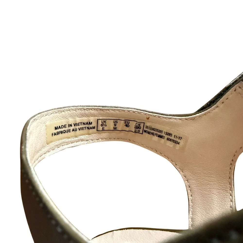 Clarks Maritsa Nila Wedge Women's Sandals Khaki Leather Platform Heels Size 9 - Picture 8 of 10